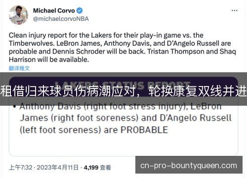 租借归来球员伤病潮应对,轮换康复双线并进 租借归来球员伤病潮应对,轮换康复双线并进
